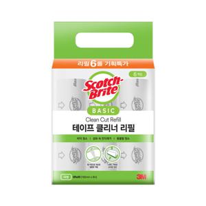 스카치브라이트 베이직 대형 테이프클리너 리필 6입