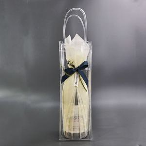 PVC 투명 비닐 쇼핑백 와인 대형 (10장) 와인병 집들이 선물포장