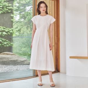 Cap Sleeve  Flare Dress - White