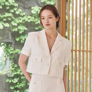 Summer Tweed Crop Jacket - Ivory