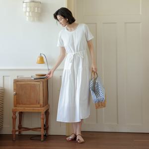 6/19일 예약배송_LS_Beach white short sleeve dress