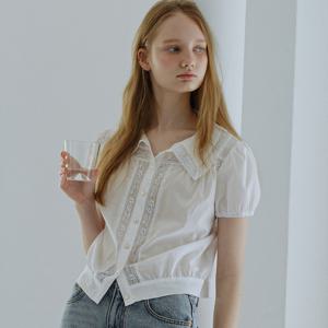 vintage cotton lace blouse (white)