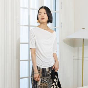 LS_Drape fold top_WHITE