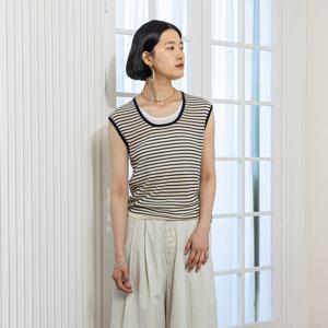 LS_Fake two piece knit top_IVORY