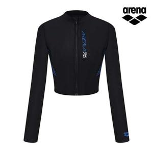 아레나 임팩트 레저 크롭 집업 래쉬가드 A4BL1QR01BLK