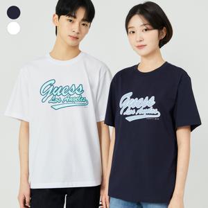 [ON] 유니 세미오버핏 중앙  로고 반팔티 NP2KE408