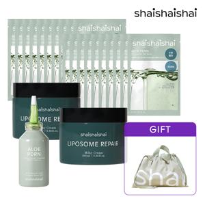 [쿨링 SET] 리포좀 리페어 밀키 크림 100ml 2개+알로에 PDRN 쿨링 앰플 50ml 1개+알로에 PDRN 쿨링 마스크팩 20매 (+GIFT)