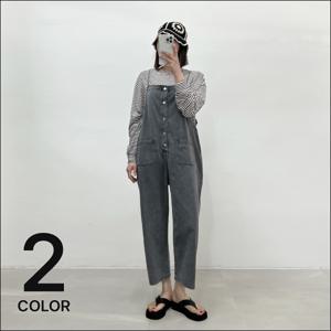 [브리치] 미즈큐즈 / 또또 투스타일 양면 포켓 오버롤 청 배기핏 멜빵바지 2color