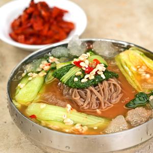 셰프애찬 꽁보리김치 1kg/팩+냉면 4인분(메밀면400gx2팩+육수340gx4팩)