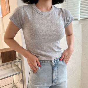 [브리치]  / 1+1 탄탄 레이온 스판 라운드넥 쫄티 반팔티