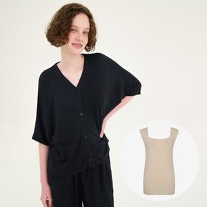 CJ단독구성 [최초가 72,000원] 심리스 모달 가디건 + 홀가먼트 나시 세트