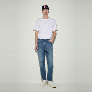 슬림 테이퍼드 크롭핏 다크 블루 데님팬츠 (T32E0NET04TMT21A6)