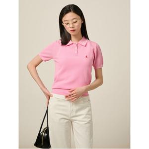 [25SS]허니 피케 T칼라 반소매 풀오버  핑크 (BF5351C04X)