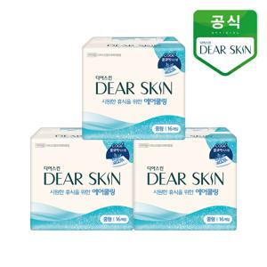 여름생리대 디어스킨 에어쿨링 중형 16개입 3팩
