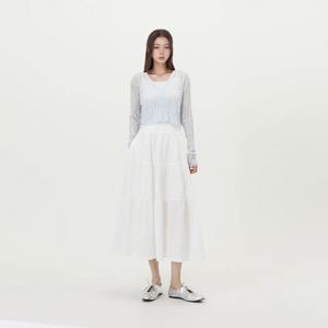[정가 69,900원]티어드 밴딩 롱 플레어 스커트_AR2WS421