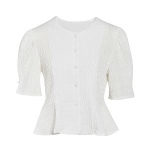 [JJ지고트]반팔 플레어라인 퍼프 블라우스GR5N0BL611