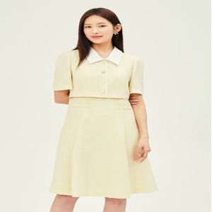 [JJ지고트]재킷 스타일 배색 칼라 원피스 GP6M0OP901