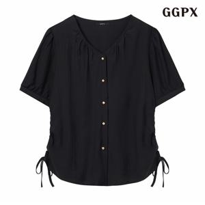 정상가:59,000원 ㅣ 라운드넥 사이드 끈 반팔 블라우스 (GPBBA052D)
