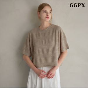 정상가:59,000원 ㅣ 크로셰 짜임 오버핏 크롭 반팔티셔츠 (GPBLW036D)