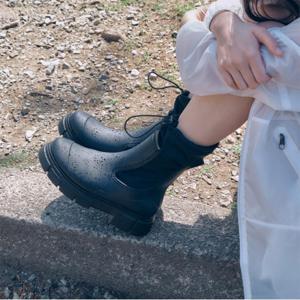 [최초가 89,000원] 유비아 레인부츠 02 Black 5cm
