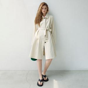 BELTED SINGLE COAT - LIGHT BEIGE
