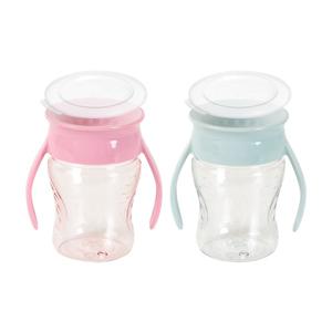 빨대컵 트라이탄 2개세트 207ml (스노우) 흘림방지 자기주도 아기컵 어린이집 (뚜껑포함)
