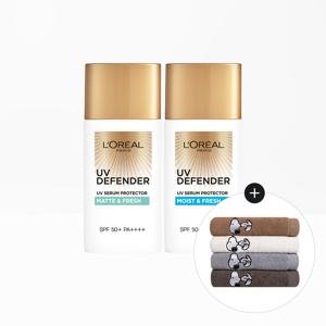 UV 디펜더 선크림 50ml 2개 (타입선택)+스누피 타올 1장(랜덤)