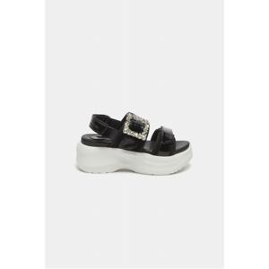 [정상가 378,000원] 쥬얼리 버클 플랫폼 샌들(black)_DG2AM25019BLK