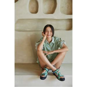 [정상가 298,000원] [김나영 착용] 스트라이프 리본 샌들(green)_DG2AM25036GRN