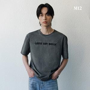 M12 25SS 남성 피그먼트 레터링 티셔츠 3종
