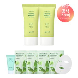 맑은 어성초 진정 수분 선크림 50ml x2 [사은]녹차가득순한마스크4매+어성초수딩크림10ml