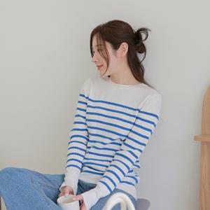 [CJ단독][최초가 69,900원]쉘브론 골지 스트라이프 니트 2종세트
