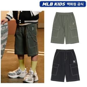MLB키즈 베이직 아웃도어 오버핏 카고 6부 팬츠 7ASMB0453 JS