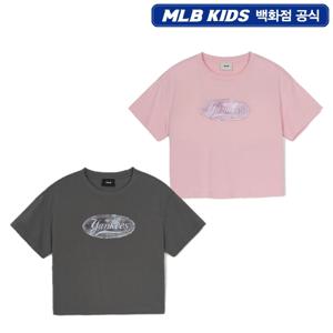 MLB키즈 빈티지 모노그램 여아 크롭 티셔츠 7FTSMV153 JS