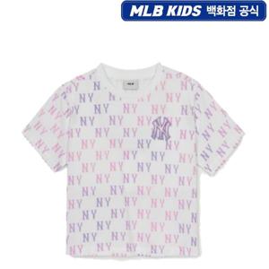 MLB키즈 썸머 모노그램 여아 크롭 티셔츠 7FTSM0253 JS