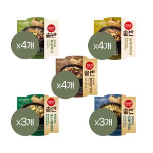햇반 솥반 든든한끼 5종 18개 세트 (뿌리채소x4+버섯영양x4+불고기버섯x4+곤드레감자x3+전복내장x3)