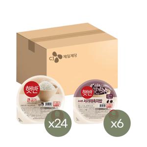 햇반 큰공기 300g x24개+서리태흑미밥 210g x6개
