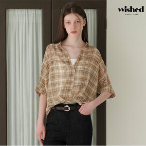 정상가:39000원ㅣ체크 패턴 시스루 썸머 반팔 셔츠 (WICBBL037)