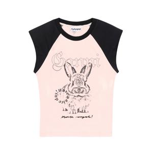 GANNI T4159 065 버니 로고 프린트 래글런 여성 반팔티