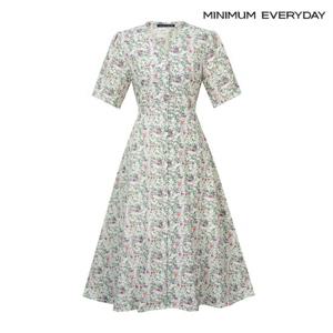 정상가:99,000원 ㅣ [미니멈 에브리데이]플라워 브이넥 플레어 원피스 (EB2OW026D)