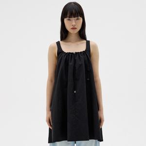 볼륨 셔링 나일론 원피스 [BLACK]