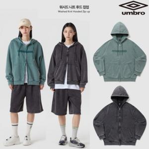 엄브로 25SS 워시드 니트 후디 집업 UQ121CFT22