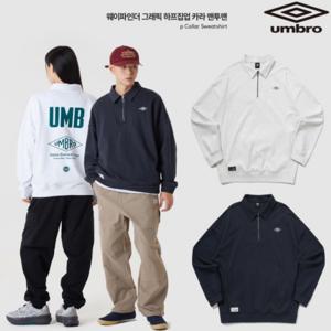 엄브로 25SS 웨이파인더 그래픽 하프집업 카라 맨투맨 UQ121CFS12