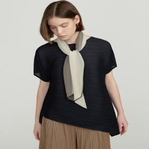 닥스 여성 DLTS5BP24BK [D-PLEATS][스카프 세트] 블랙 언발란스 반팔 플리츠 티셔츠