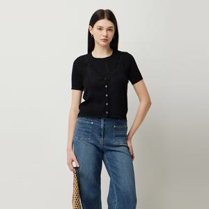 울 블렌드 레이스 레이어드 니트_SAKP46531BK