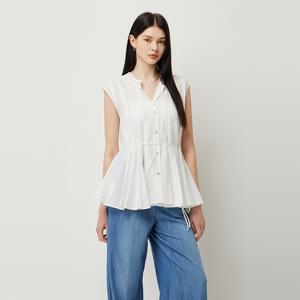 뉴젠다 절개 라인 슬리브리스 블라우스_SAWS48531WH