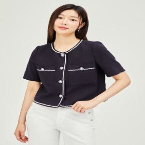 [정상가269000] 트위드 배색 라인 라운드 재킷GP5M0JK911