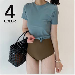 [브리치] 미즈큐즈 /  SET상품  반팔 크롭 래쉬가드 +  배색 모노키니 투피스 세트 4color