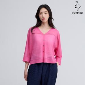 [최초가 98000원] 시스루 돌먼 배색 니트 가디건_EKCDM225007