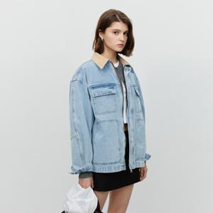 [한예슬 착용]던스트 UNISEX VINTAGE DENIM WORK JACKET LIGHT BLUE_UDJU5A115B1
